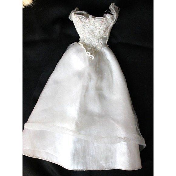 Barbie Wedding Dress Lot Princess Bride Angel Veil  Bridesmaid Groom Ken Tuxedo - Picture 6 of 12